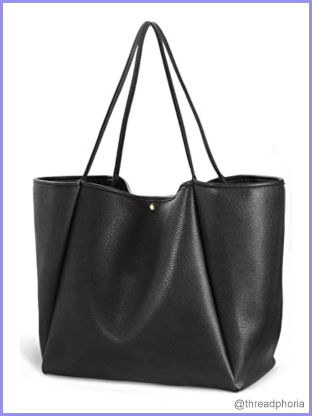Oversize PU Leather Tote Weekender Handbag Travel Purse